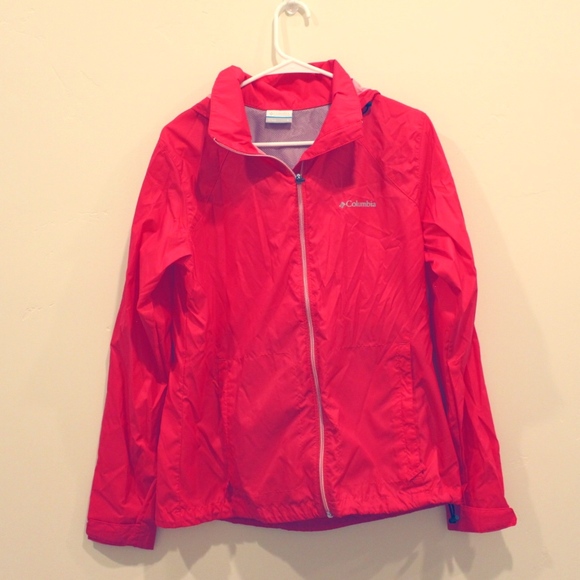 Columbia Jackets & Blazers - Columbia Bright Hot Pink Rain Jacket Coat